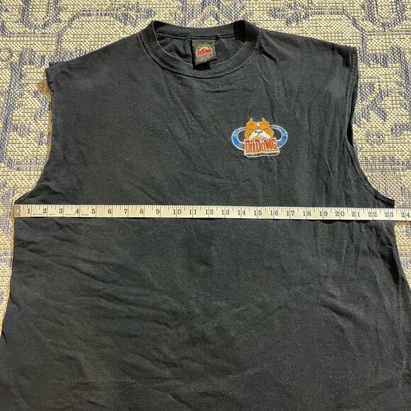 VTG Y2K Da Dawg Intense Heat Flame Double Sided Black Tank Top Shirt SZ XL - Picture 5 of 6